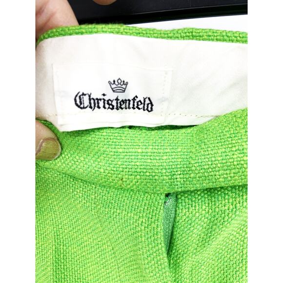 Vintage Christenfeld Neon Green Linen Cargo Shorts - Picture 5 of 7